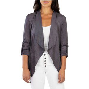 Kut From The Kloth Dianne Faux Suede Jacket In Dark Grey Sz S